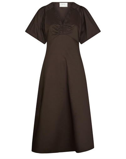 Neo Noir - Illana Poplin Kjole - Chocolate Brown